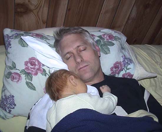 Snoozing Dane and Papa