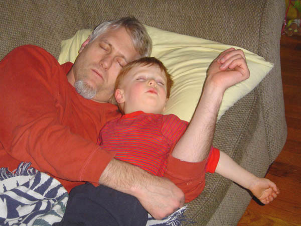Sleeping Papa and Dane