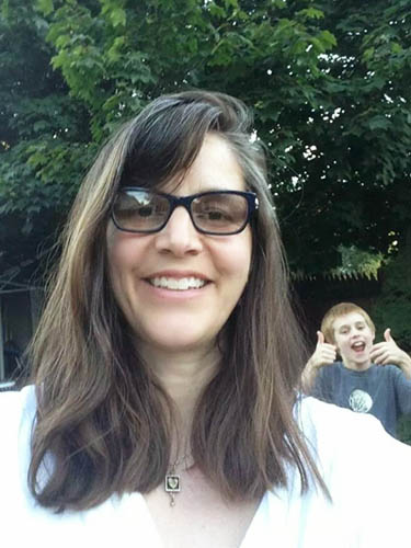 Dane photobombing Mom