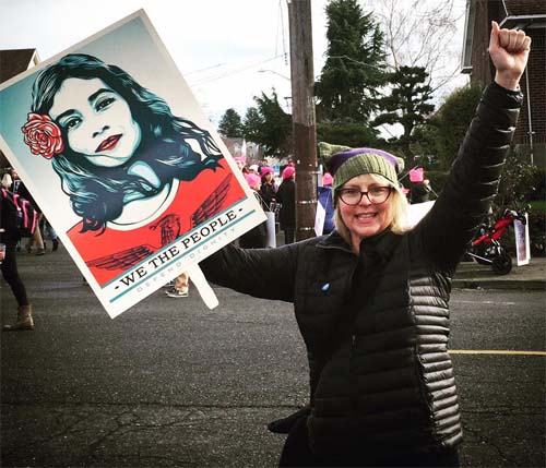 Women's March in Seattle Protester