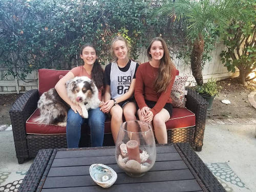 Nicole, Maddy, Jessica, Sadie the Dog