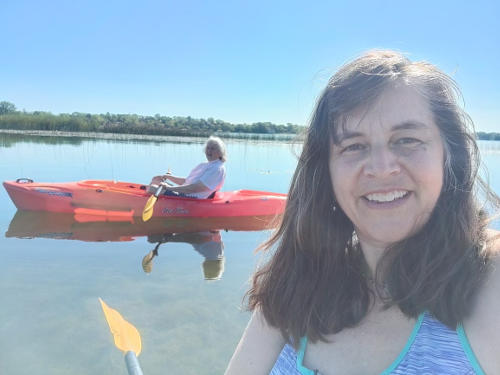 Kayak Grandma Merlin and Mom