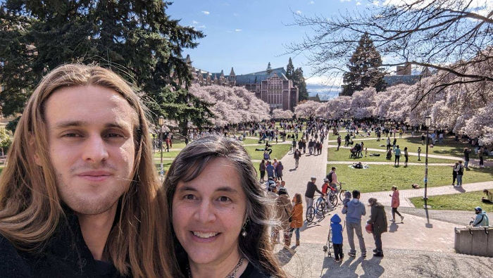 UW Quad Cherry Trees Dane Mom