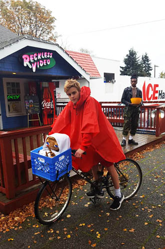 Dane biking with E.T.