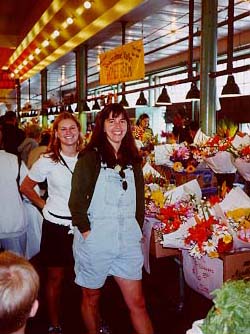 Amanda and Lisa at Pike Place Market